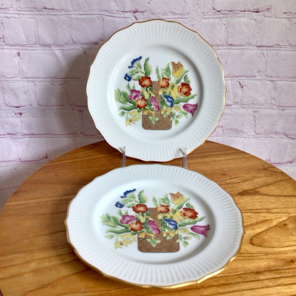 Vintage RFB for Tastesetter Golden Bouquet Plates - Set of 2